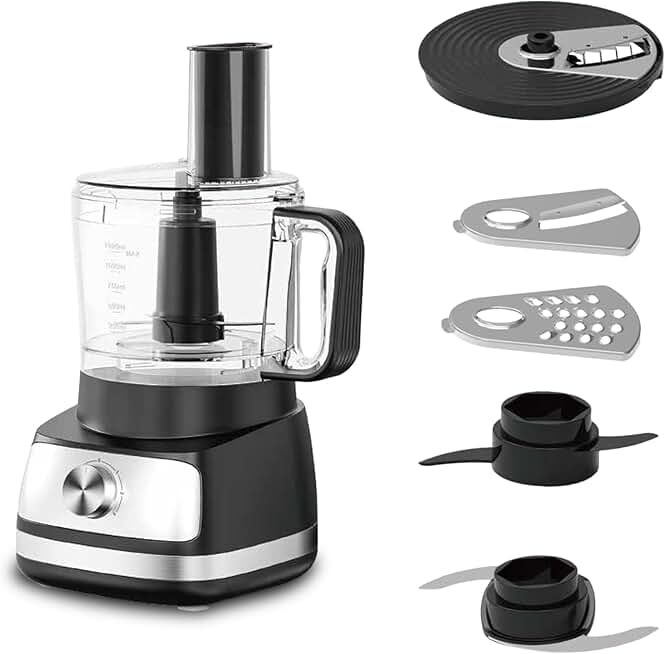 5-in-1 Food Processor with 1.5L Bowl and 4 Speeds