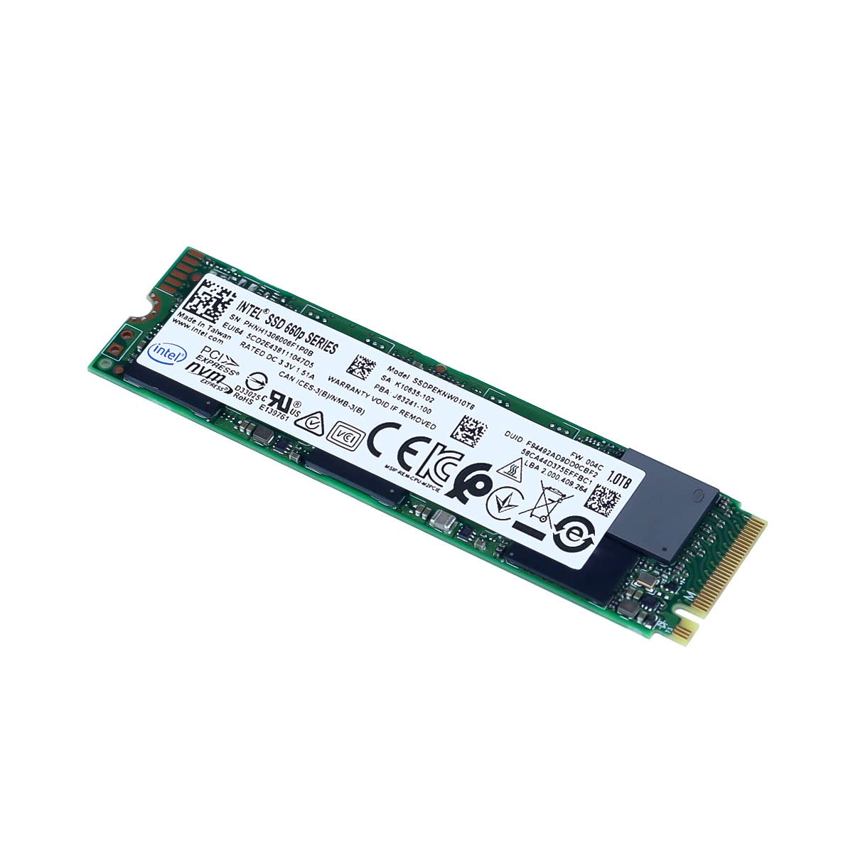 660p Series M.2 2280 1TB PCIe NVMe 3.0 x4 3D2, QLC Internal Solid State Drive (SSD) SSDPEKNW010T8X1