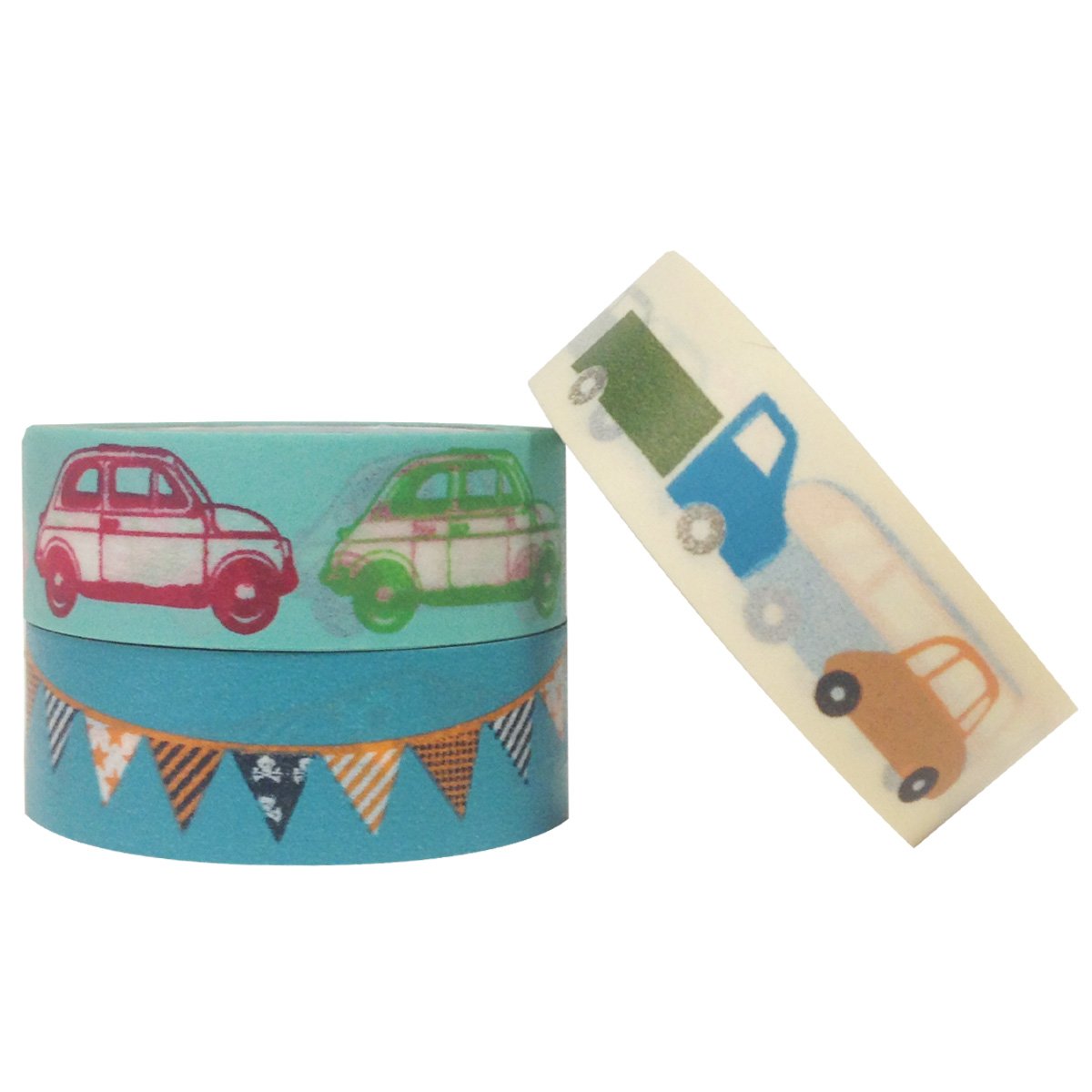 Set of 3 Car Race Washi Masking Tapes, 10M x 15mm