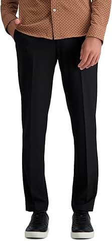 Men's 4-Way Stretch Slim Fit Flat Front Dress Pants