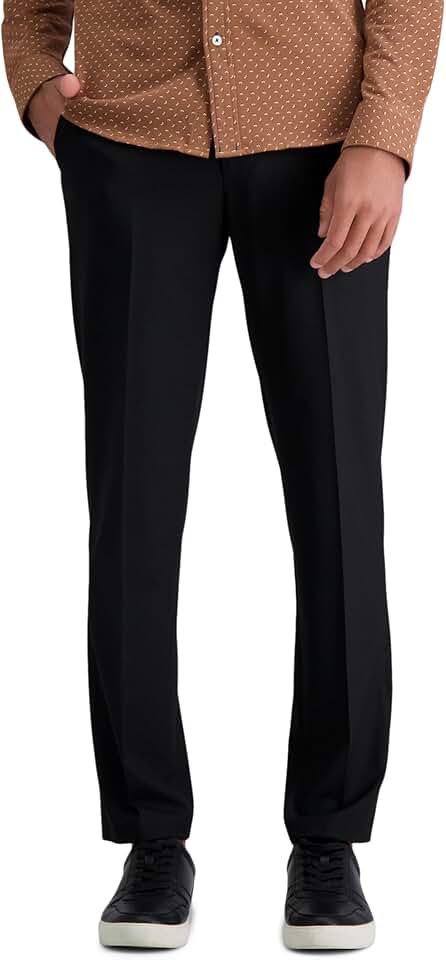 Men's 4-Way Stretch Slim Fit Flat Front Dress Pants