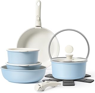 15-Piece Nonstick Cookware Set with Detachable Handles
