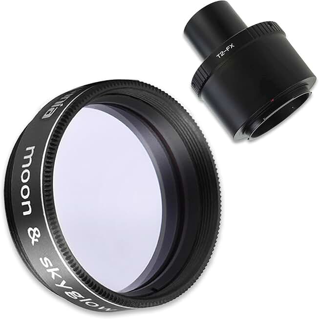 Lens and telescope adapter with moon filter