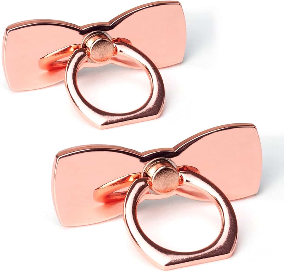 Two Rose Gold Sparkling Cell Phone Ring Holders