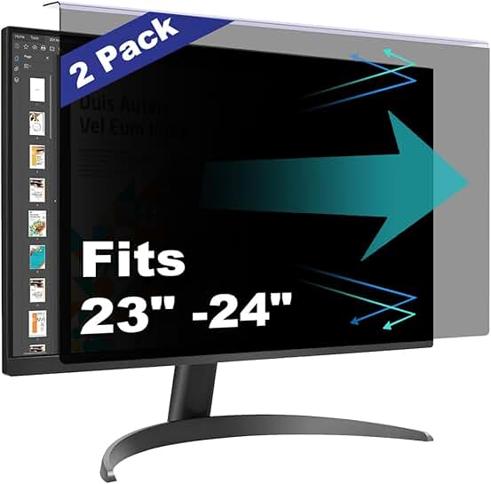 Two Privacy Screen Shields for 23.6 to 24 Inch Monitors