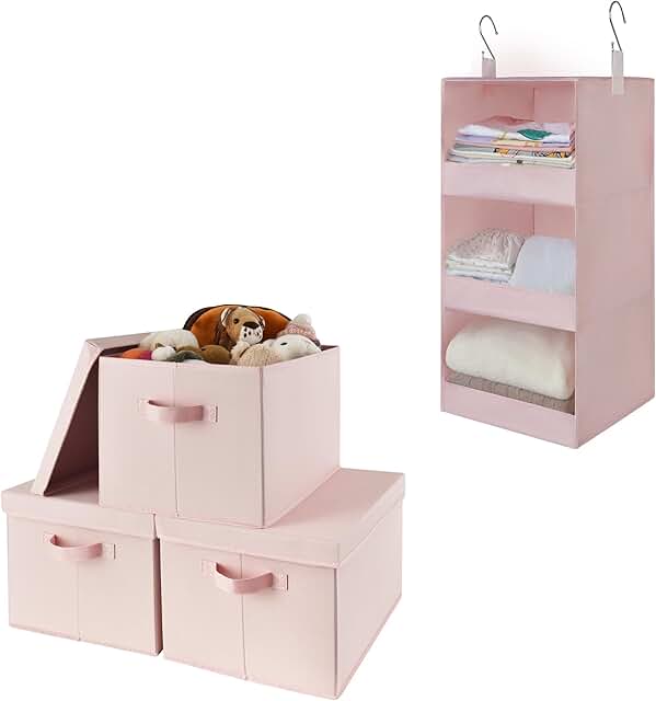 Bundle of 3 Storage Boxes and 1 Hanging Organizer