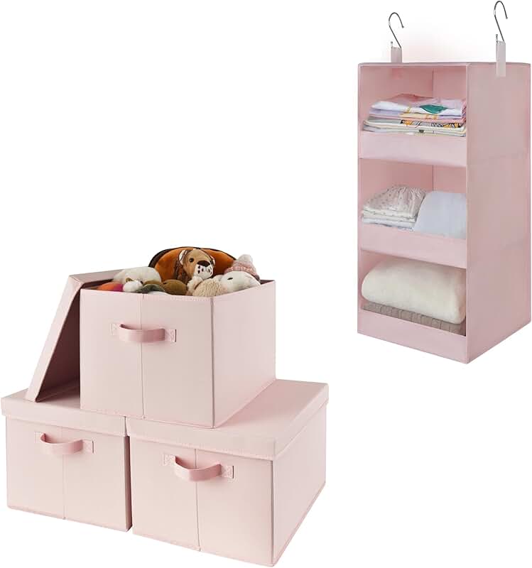 Bundle of 3 Storage Boxes and 1 Hanging Organizer
