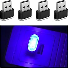 Set of 4 USB Interior Car LED Lights for Night Decoration