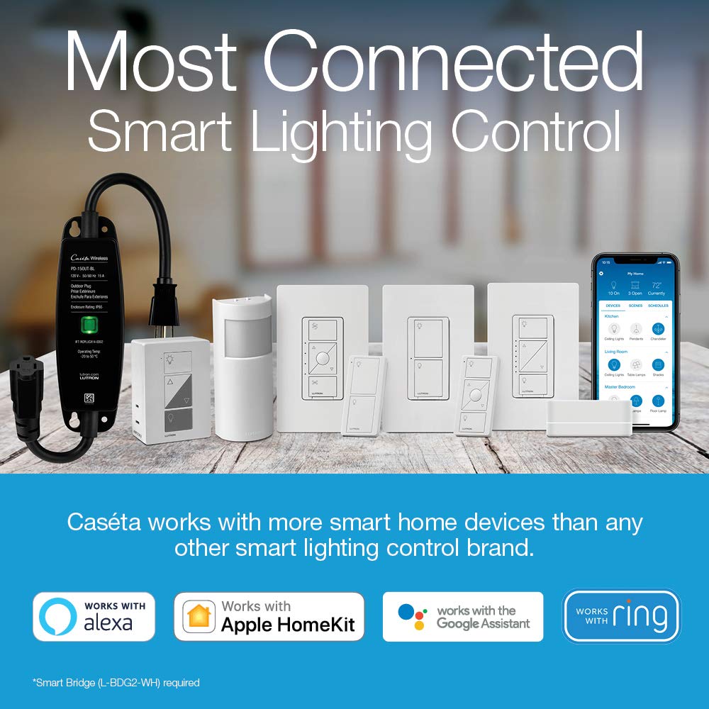 Casta Wireless Single-Pole/3-Way Smart Lighting Lamp Dimmer and Remote Kit  P-PKG1P-WH  White