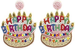 Beaded Birthday Cake Post Earrings