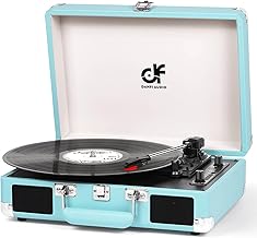 Vintage 3-Speed Portable Vinyl Record Player with Built-in Speakers