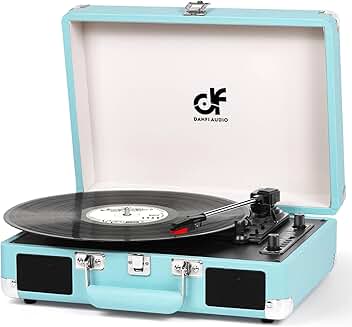 Vintage 3-Speed Portable Vinyl Record Player with Built-in Speakers