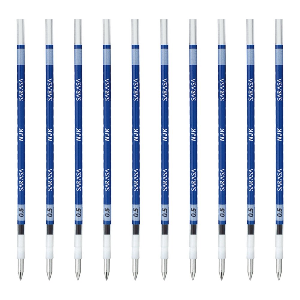 Blue ballpoint pen refills, 10-pack