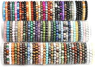 Set of 15 Boho Beaded Elastic Bracelets in Multiple Colors
