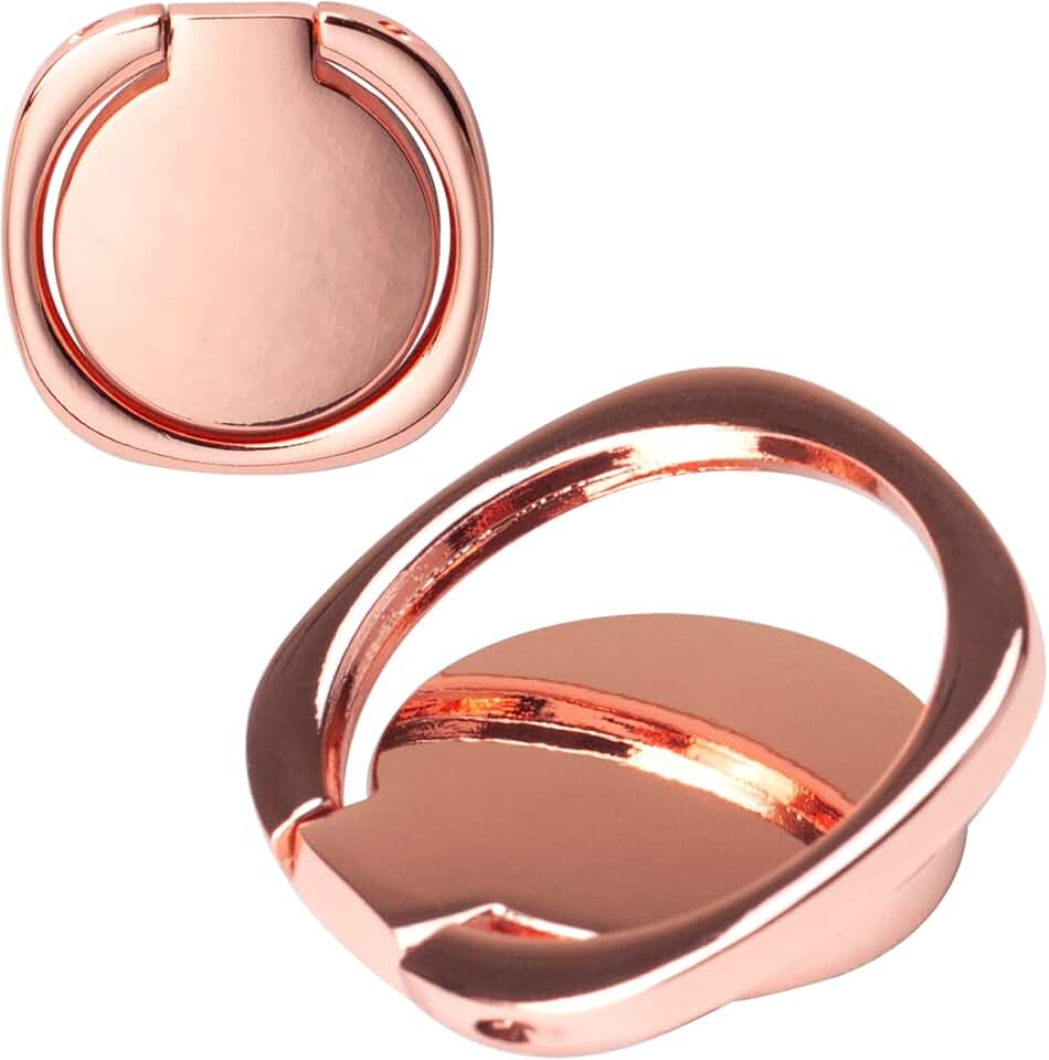 Two Matte Rounded Corners Phone Ring Holders with 360° Rotation