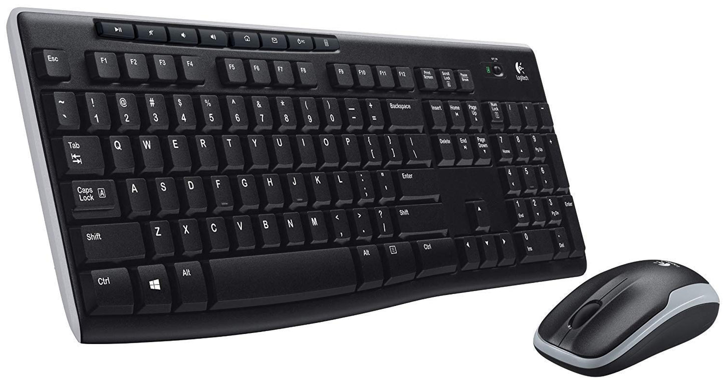 K270 Wireless Keyboard and M185 Wireless Mouse Combo - Keyboard and Mouse Included, Long Battery Life (Black with Mouse)
