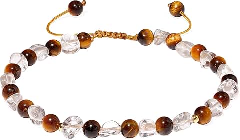 Adjustable Clear Quartz Beaded Anklet for Women