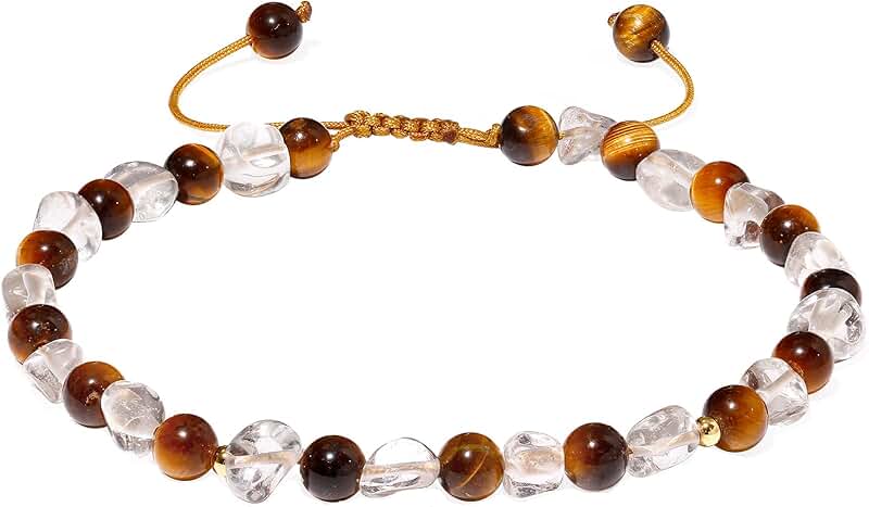 Adjustable Clear Quartz Beaded Anklet for Women