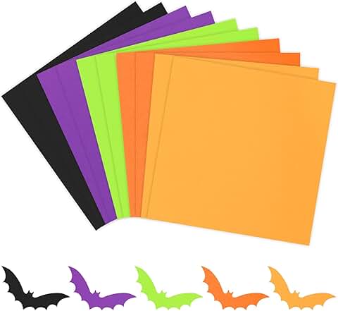 50 sheets of 12x12 inch Halloween colored cardstock