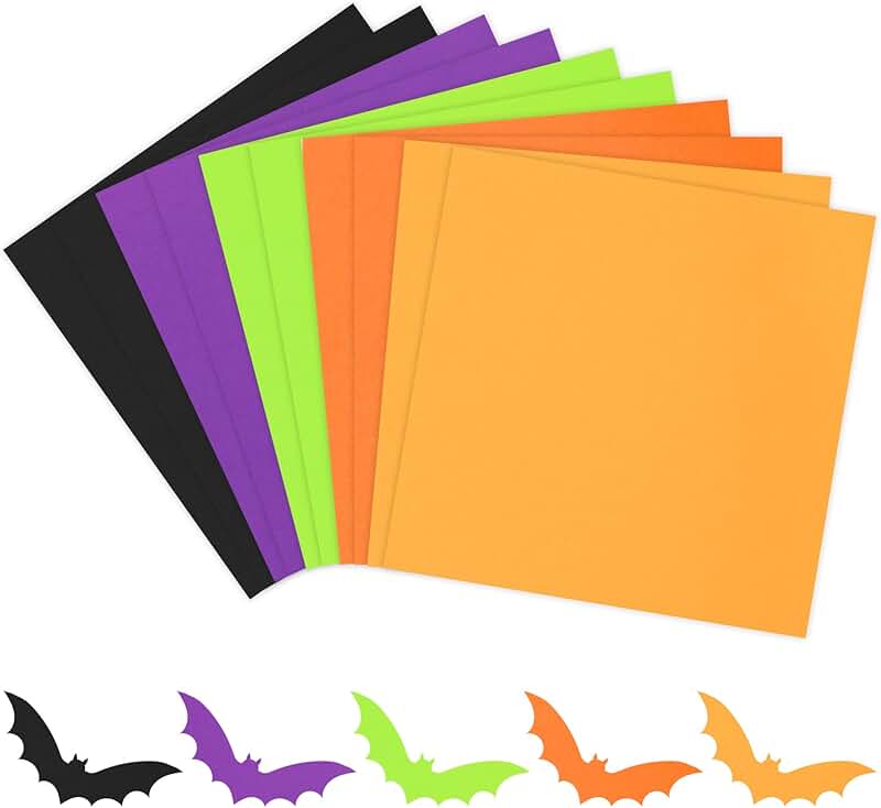50 sheets of 12x12 inch Halloween colored cardstock