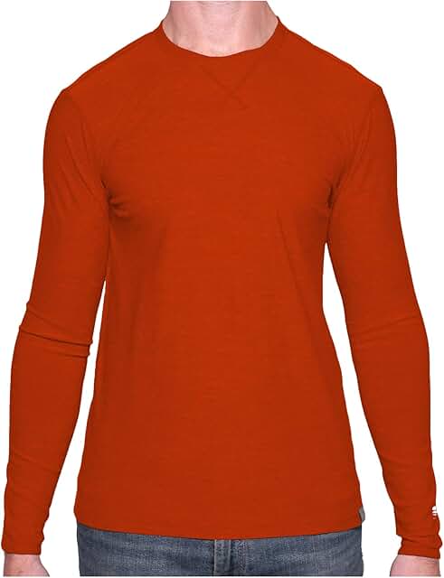 Men's Lightweight 100% Merino Wool Long Sleeve Thermal Shirt