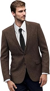 Men's Tweed Slim Fit Suit Jacket for Business and Casual