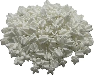 500 Medium White Plastic Crown Flower Beads for Jewelry and Crafts