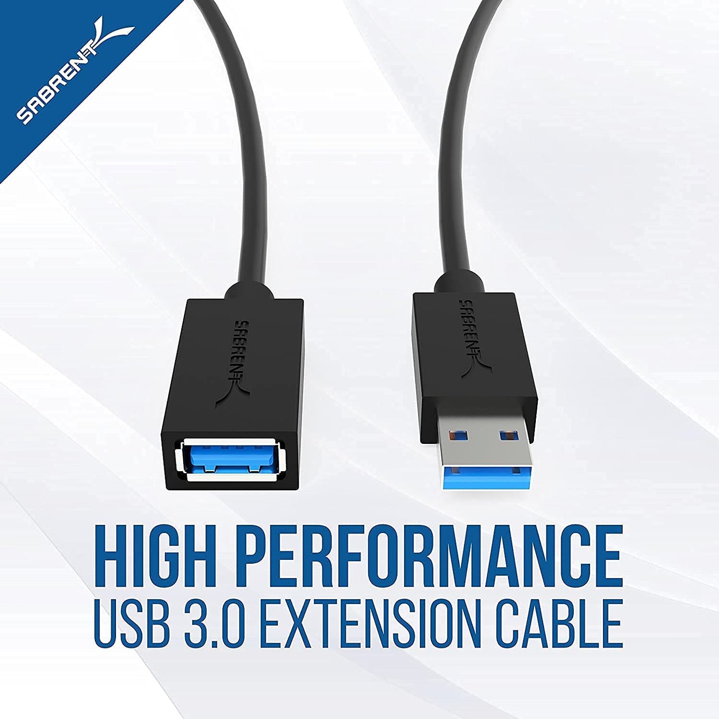 22AWG USB 3.0 Extension Cable - A-Male to A-Female [Black] 3 Feet (CB-3030)