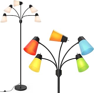 Tall multi-head LED floor lamp for living and bedroom