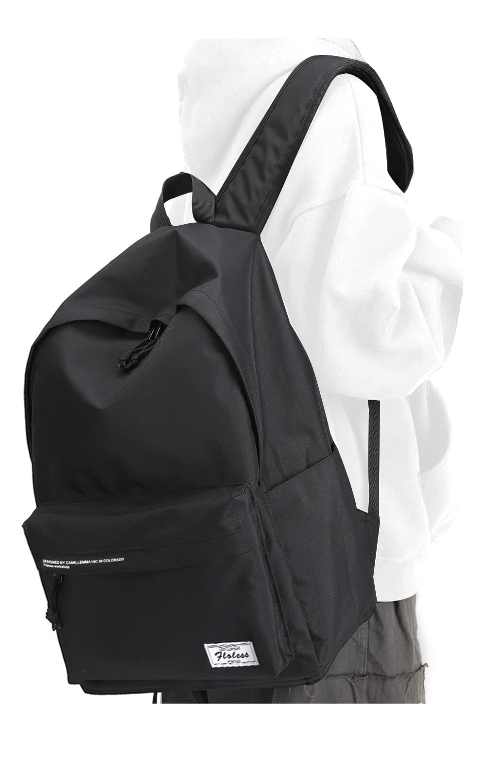 Black high school backpacks for teen girls,book bag backpack for school teens,college travel daypack for women men for laptop 15.6",water resistant & lightweight Casual University backpack