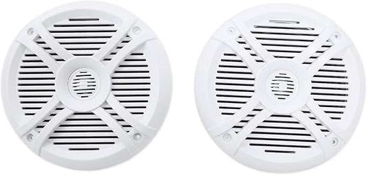 Pair 6.5" 2-Way Marine Boat Speakers, Waterproof, White
