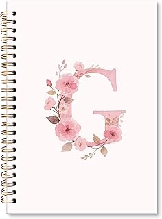 Personalized Light Pink Monogram Notebook for Women and Teens