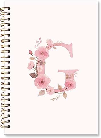 Personalized Light Pink Monogram Notebook for Women and Teens