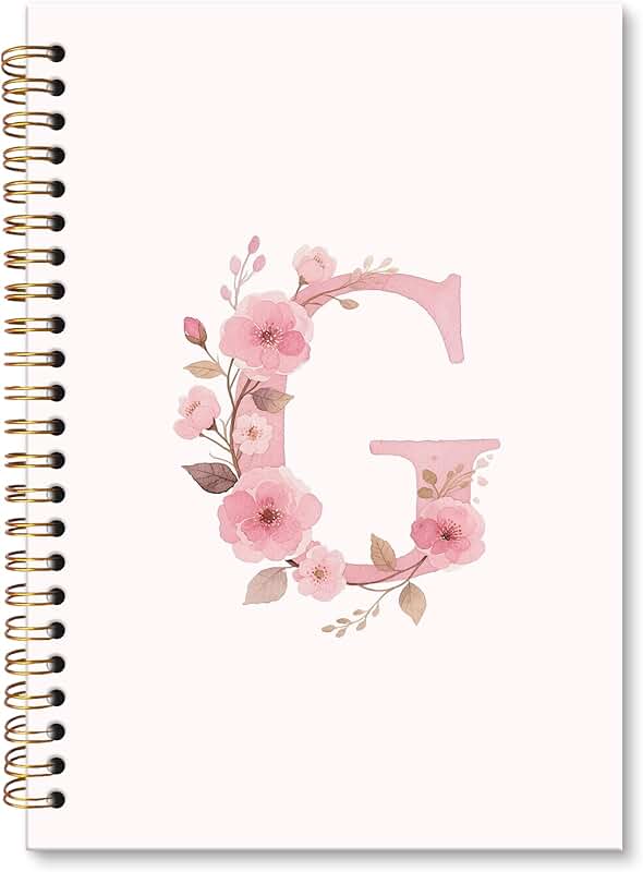 Personalized Light Pink Monogram Notebook for Women and Teens