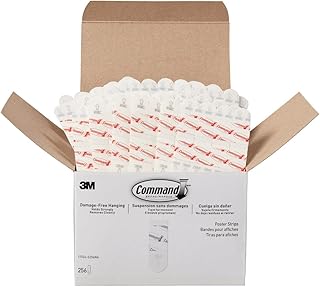 Damage-Free Poster Hanging Strips, 256 White Adhesive Strips
