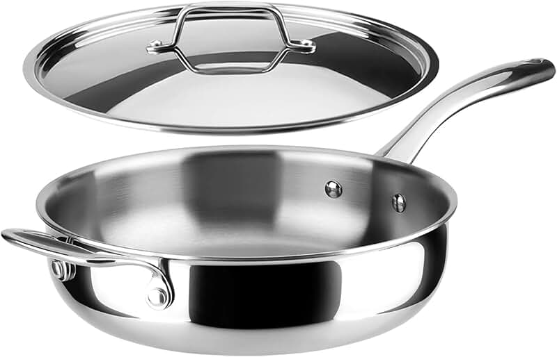 3 Quart Stainless Steel Saute Pan with Lid