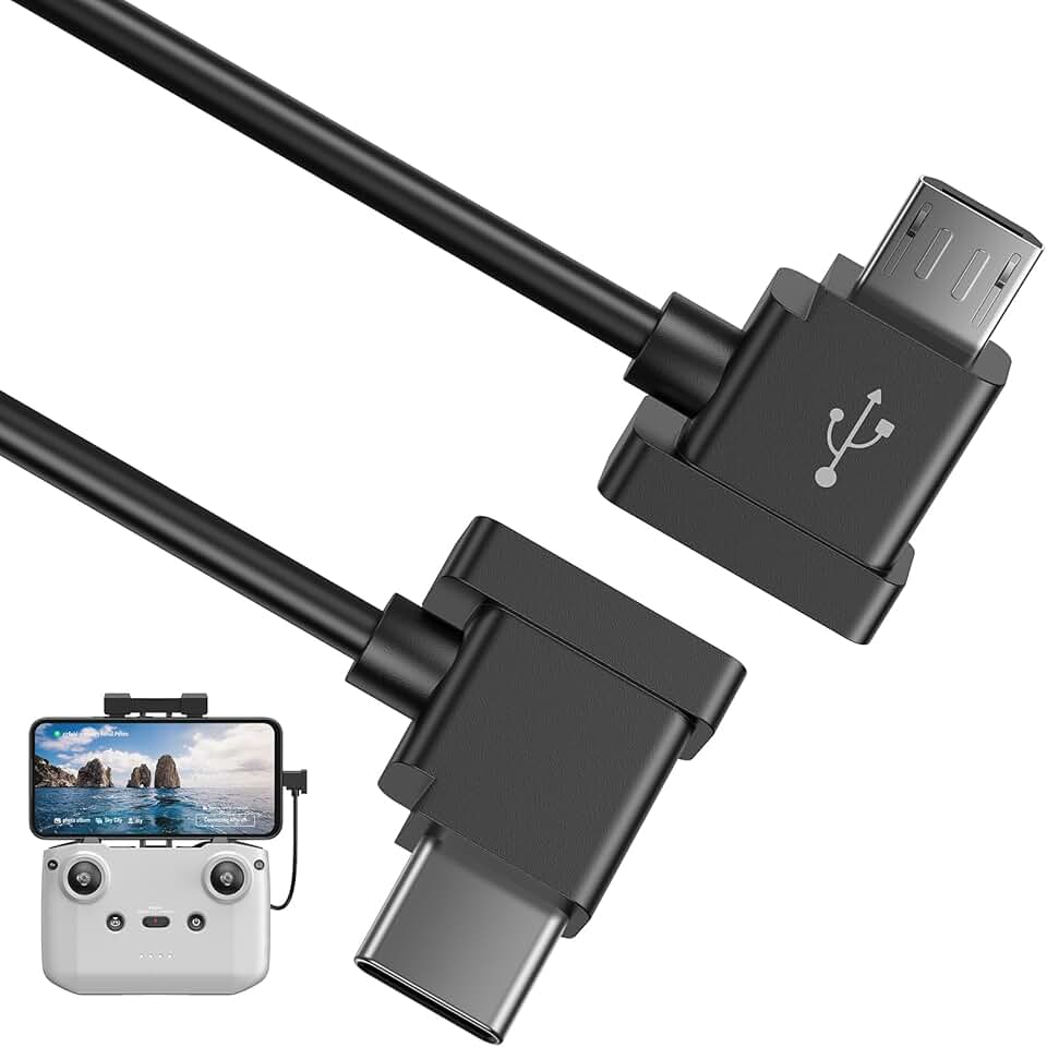 Micro to USB C remote controller cable for drones and smartphones