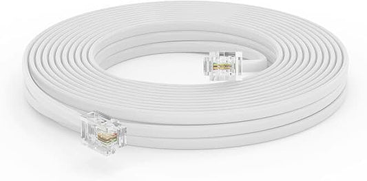 25 ft white landline phone extension cord