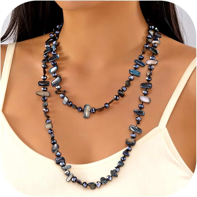 Colorful Bead Long Necklace for Women