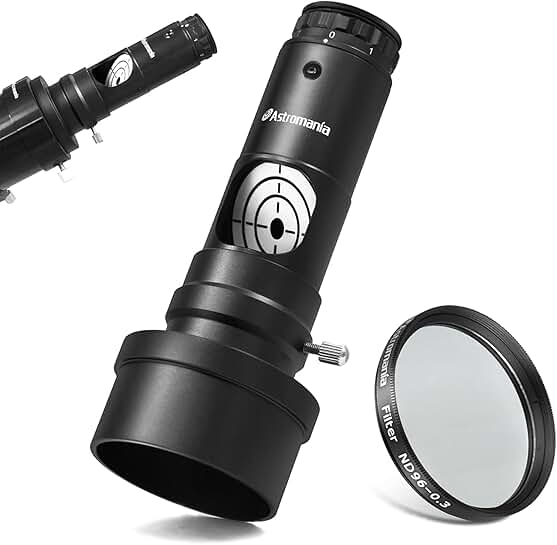 Moon telescope eyepiece filter with laser collimator adapter