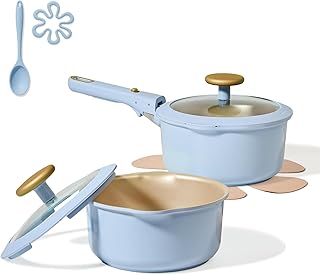 Titanium Nonstick Saucepan Set with Lid and Handle