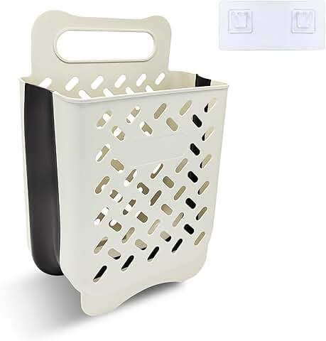 Collapsible Wall-Mounted Laundry Hamper with Hook