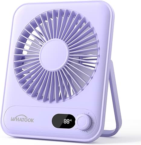 Small portable desk fan with 25-hour battery