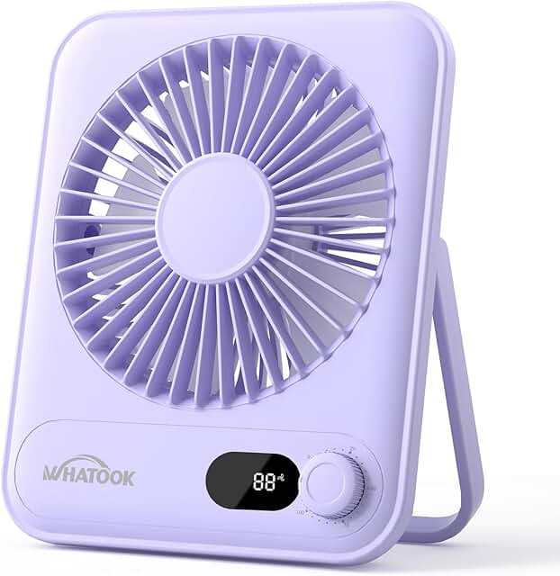 Small portable desk fan with 25-hour battery