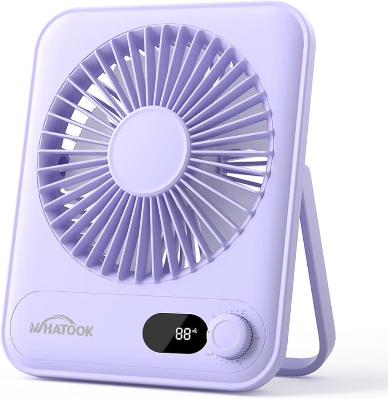 Small portable desk fan with 25-hour battery