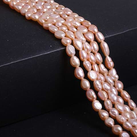 Pink Freshwater Cultured Pearl Beads for Jewelry Making, 7-8mm, 14 inches
