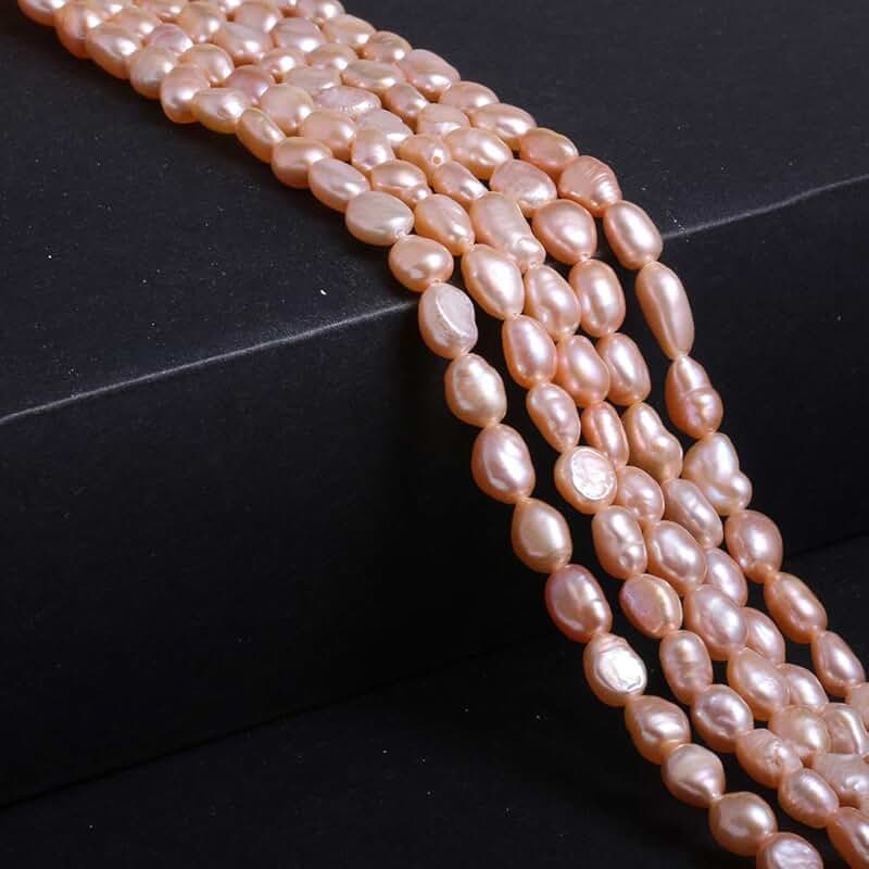 Pink Freshwater Cultured Pearl Beads for Jewelry Making, 7-8mm, 14 inches