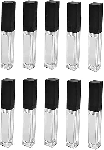 10 Clear 7.5ml Lip Gloss Tubes with Mirror and LED Light