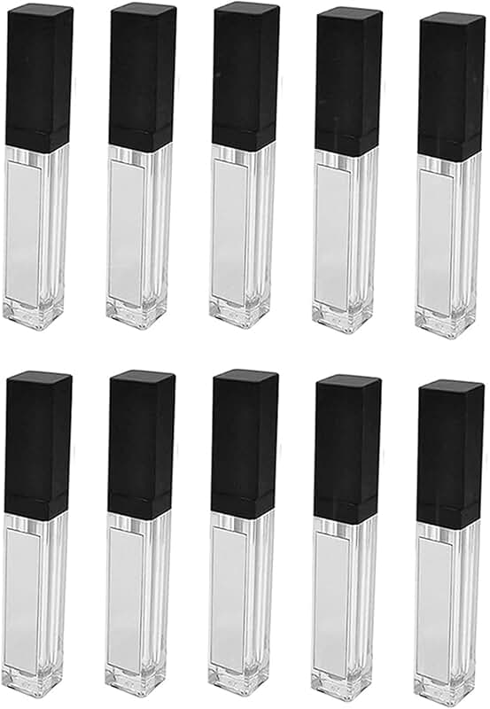 10 Clear 7.5ml Lip Gloss Tubes with Mirror and LED Light