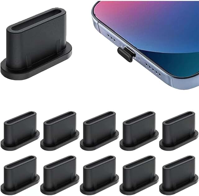 Set of 10 USB C dust plug covers
